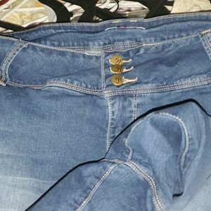 Womens plus size 24 3 button high waist jeans